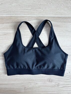 Under Armour Crossback Embossed Black Sports Bra XL